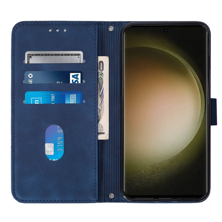 For Samsung Galaxy S24 Ultra 5G Crossbody 3D Embossed Flip Leather Phone Case(Blue) - HoMEdemic™ 