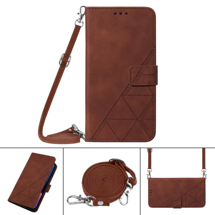 For Samsung Galaxy S24 Ultra 5G Crossbody 3D Embossed Flip Leather Phone Case(Brown) - HoMEdemic™ 