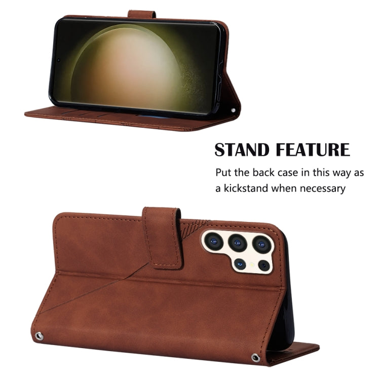 For Samsung Galaxy S24 Ultra 5G Crossbody 3D Embossed Flip Leather Phone Case(Brown) - HoMEdemic™ 
