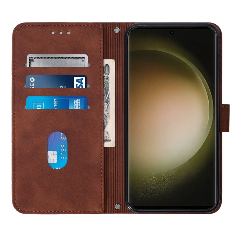 For Samsung Galaxy S24 Ultra 5G Crossbody 3D Embossed Flip Leather Phone Case(Brown) - HoMEdemic™ 
