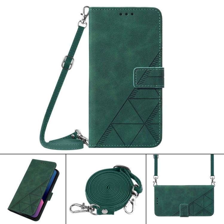 For Samsung Galaxy S24 Ultra 5G Crossbody 3D Embossed Flip Leather Phone Case(Dark Green) - HoMEdemic™ 