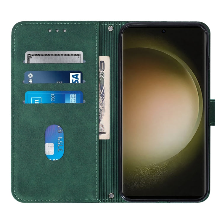 For Samsung Galaxy S24 Ultra 5G Crossbody 3D Embossed Flip Leather Phone Case(Dark Green) - HoMEdemic™ 