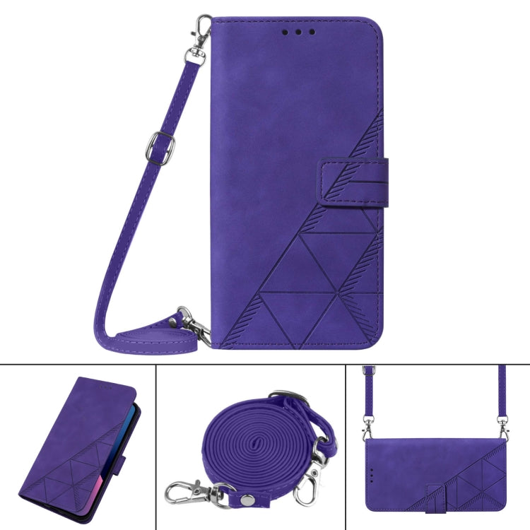 For Samsung Galaxy S24 Ultra 5G Crossbody 3D Embossed Flip Leather Phone Case(Purple) - HoMEdemic™ 