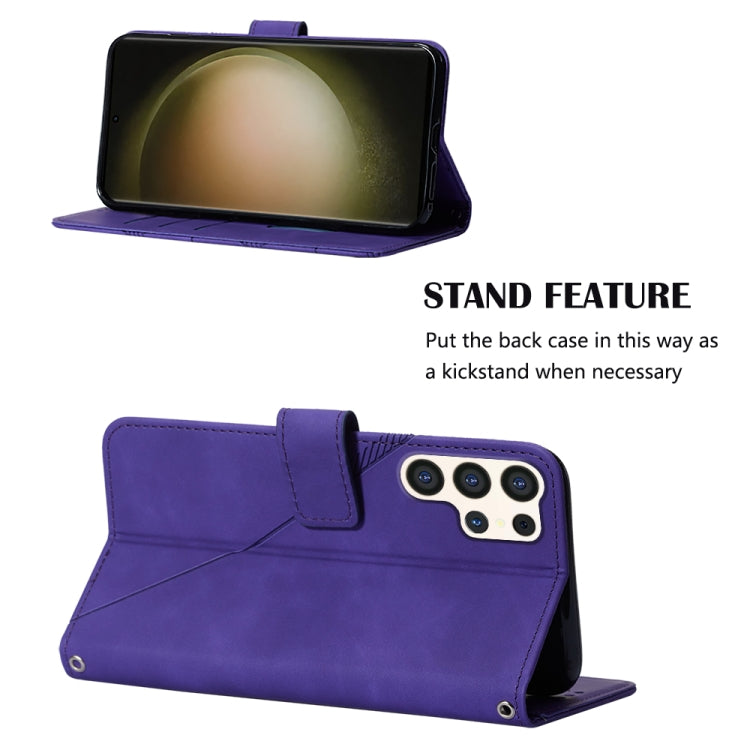 For Samsung Galaxy S24 Ultra 5G Crossbody 3D Embossed Flip Leather Phone Case(Purple) - HoMEdemic™ 