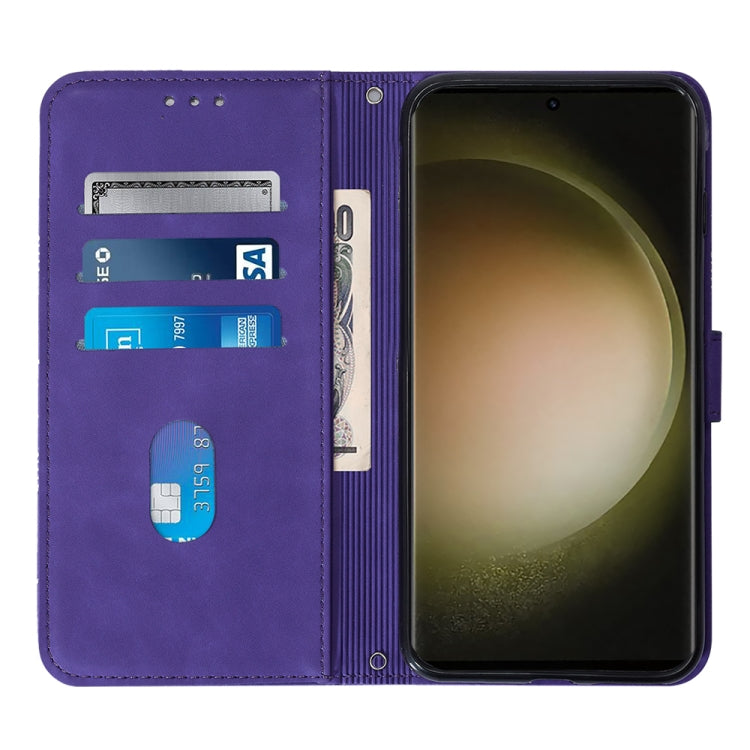 For Samsung Galaxy S24 Ultra 5G Crossbody 3D Embossed Flip Leather Phone Case(Purple) - HoMEdemic™ 