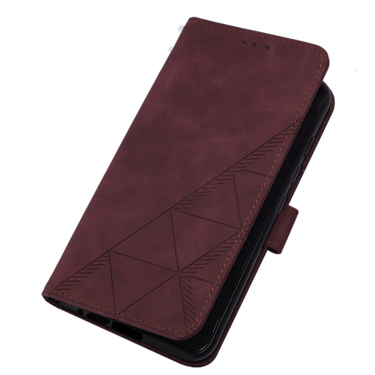 For Samsung Galaxy S24 Ultra 5G Crossbody 3D Embossed Flip Leather Phone Case(Wine Red) - HoMEdemic™ 