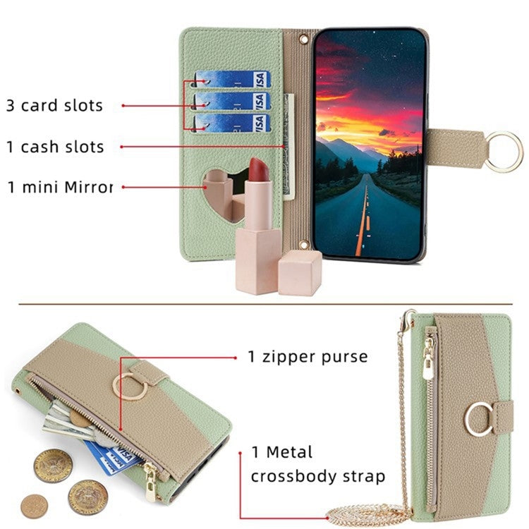 For Samsung Galaxy S24 Ultra 5G Crossbody Litchi Texture Leather Phone Case(Green) - HoMEdemic™ 