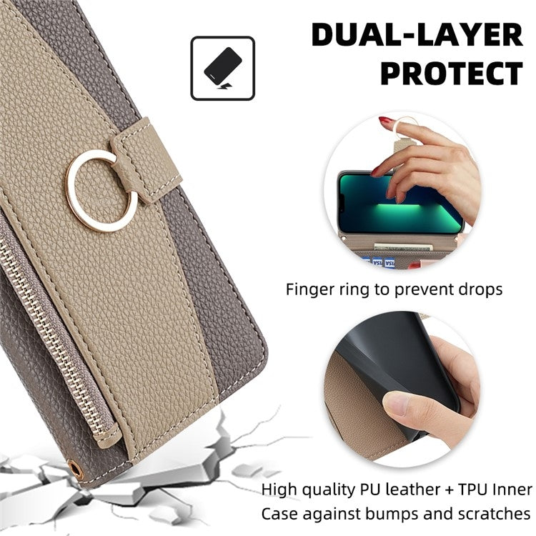 For Samsung Galaxy S24 Ultra 5G Crossbody Litchi Texture Leather Phone Case(Grey) - HoMEdemic™ 