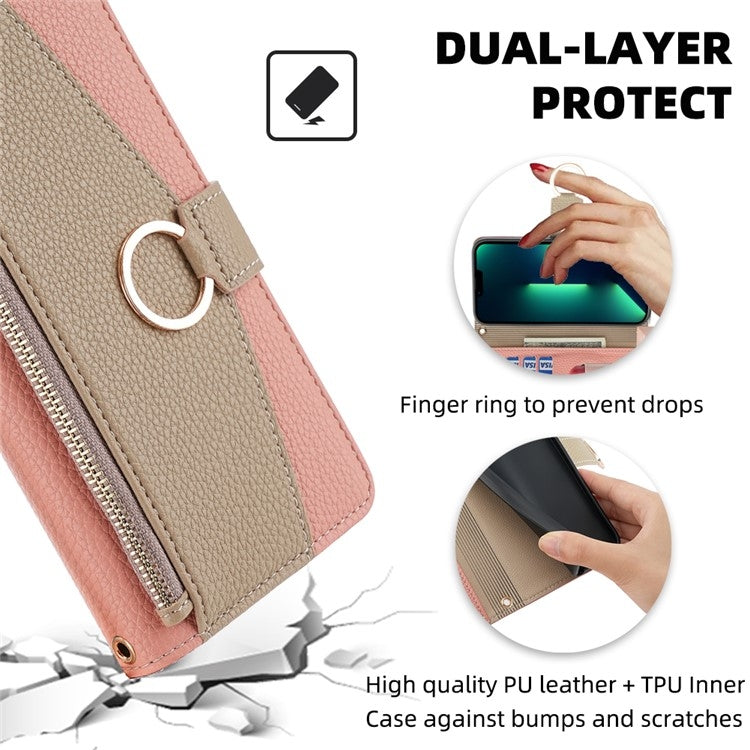 For Samsung Galaxy S24 Ultra 5G Crossbody Litchi Texture Leather Phone Case(Pink) - HoMEdemic™ 