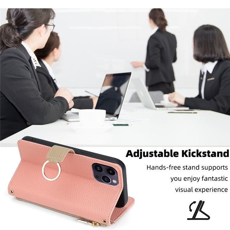 For Samsung Galaxy S24 Ultra 5G Crossbody Litchi Texture Leather Phone Case(Pink) - HoMEdemic™ 