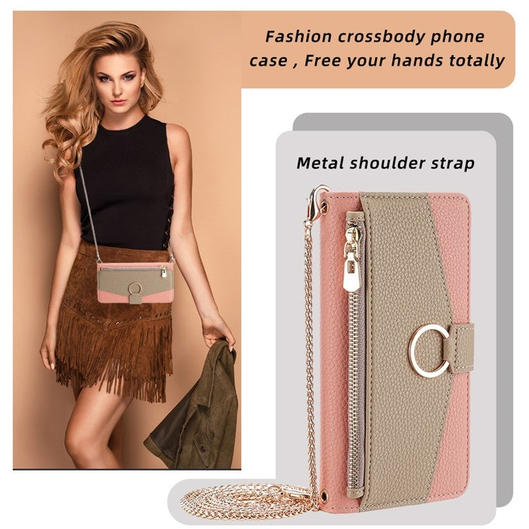 For Samsung Galaxy S24 Ultra 5G Crossbody Litchi Texture Leather Phone Case(Pink) - HoMEdemic™ 