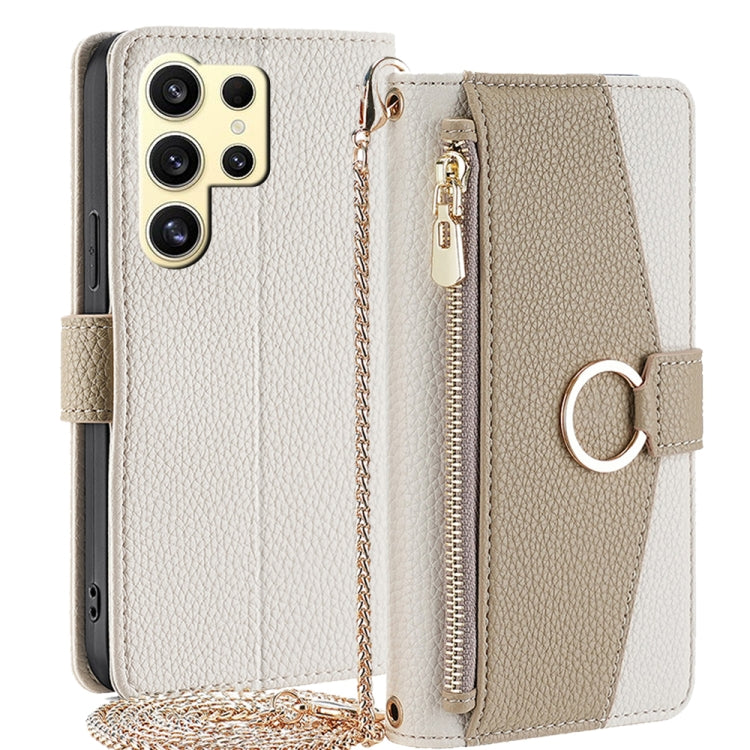 For Samsung Galaxy S24 Ultra 5G Crossbody Litchi Texture Leather Phone Case(White) - HoMEdemic™ 
