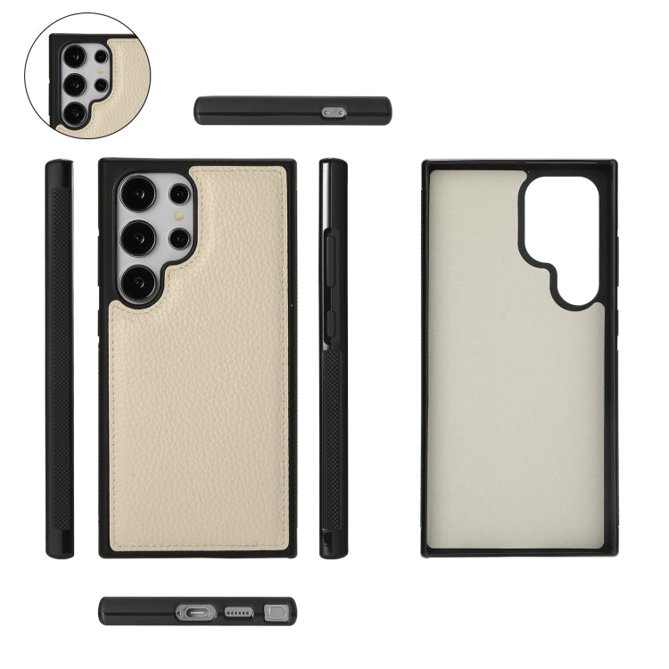 For Samsung Galaxy S24 Ultra 5G Crossbody Multi-functional Zipper Wallet Litchi Leather Phone Case(Beige) - HoMEdemic™ 