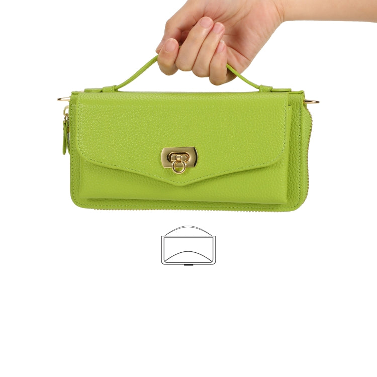 For Samsung Galaxy S24 Ultra 5G Crossbody Multi-functional Zipper Wallet Litchi Leather Phone Case(Green) - HoMEdemic™ 