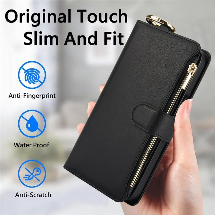 For Samsung Galaxy S24 Ultra 5G Crossbody Ring Multifunctional Wallet Leather Phone Case(Black) - HoMEdemic™ 