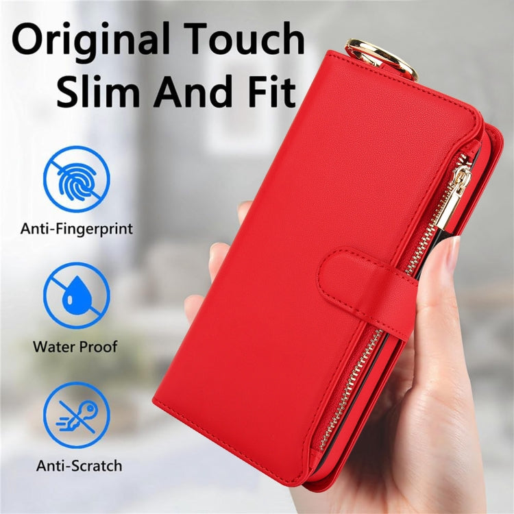 For Samsung Galaxy S24 Ultra 5G Crossbody Ring Multifunctional Wallet Leather Phone Case(Red) - HoMEdemic™ 