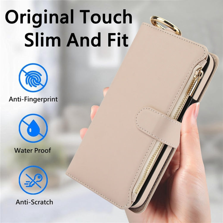 For Samsung Galaxy S24 Ultra 5G Crossbody Ring Multifunctional Wallet Leather Phone Case(White) - HoMEdemic™ 