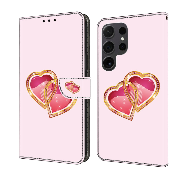 For Samsung Galaxy S24 Ultra 5G Crystal Painted Leather Phone case(Love Peach) - HoMEdemic™ 