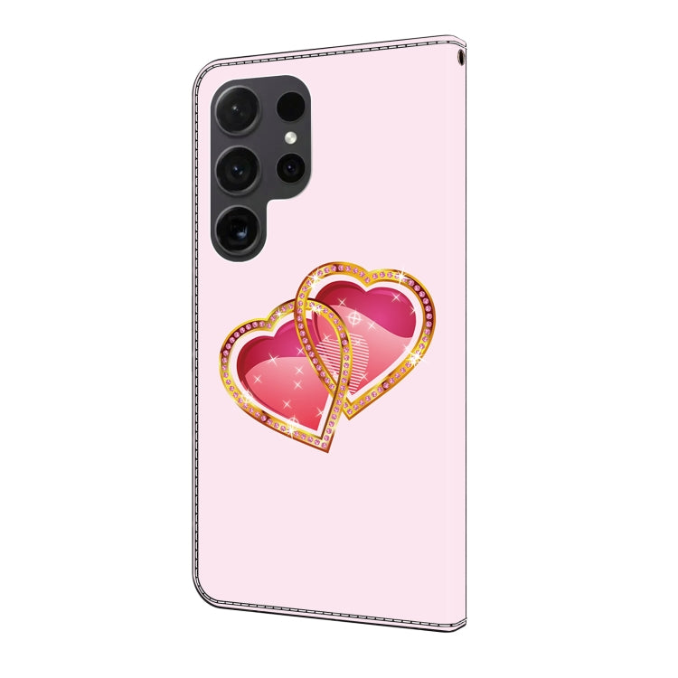 For Samsung Galaxy S24 Ultra 5G Crystal Painted Leather Phone case(Love Peach) - HoMEdemic™ 