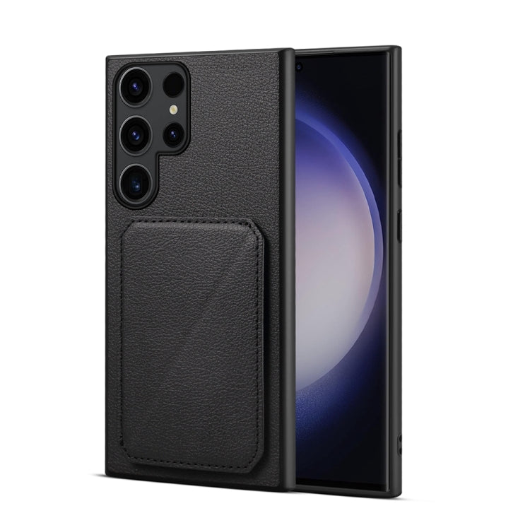 For Samsung Galaxy S24 Ultra 5G D04 Calf Texture Dual Card Slot Holder Phone Case(Black) - HoMEdemic™ 