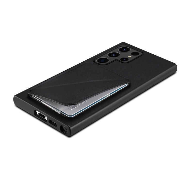 For Samsung Galaxy S24 Ultra 5G D04 Calf Texture Dual Card Slot Holder Phone Case(Black) - HoMEdemic™ 