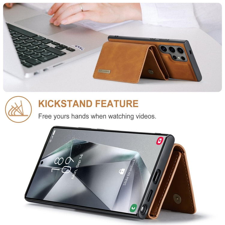For Samsung Galaxy S24 Ultra 5G DG.MING M1 Series 3-Fold Multi Card Wallet + Magnetic Phone Case(Brown) - HoMEdemic™ 