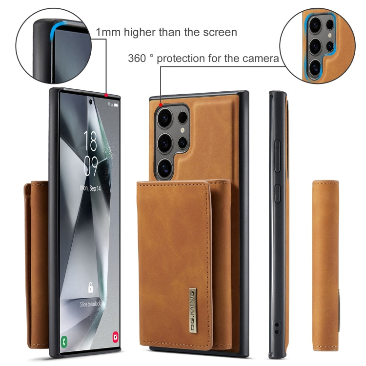 For Samsung Galaxy S24 Ultra 5G DG.MING M1 Series 3-Fold Multi Card Wallet + Magnetic Phone Case(Brown) - HoMEdemic™ 