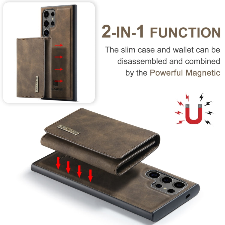 For Samsung Galaxy S24 Ultra 5G DG.MING M1 Series 3-Fold Multi Card Wallet + Magnetic Phone Case(Coffee) - HoMEdemic™ 