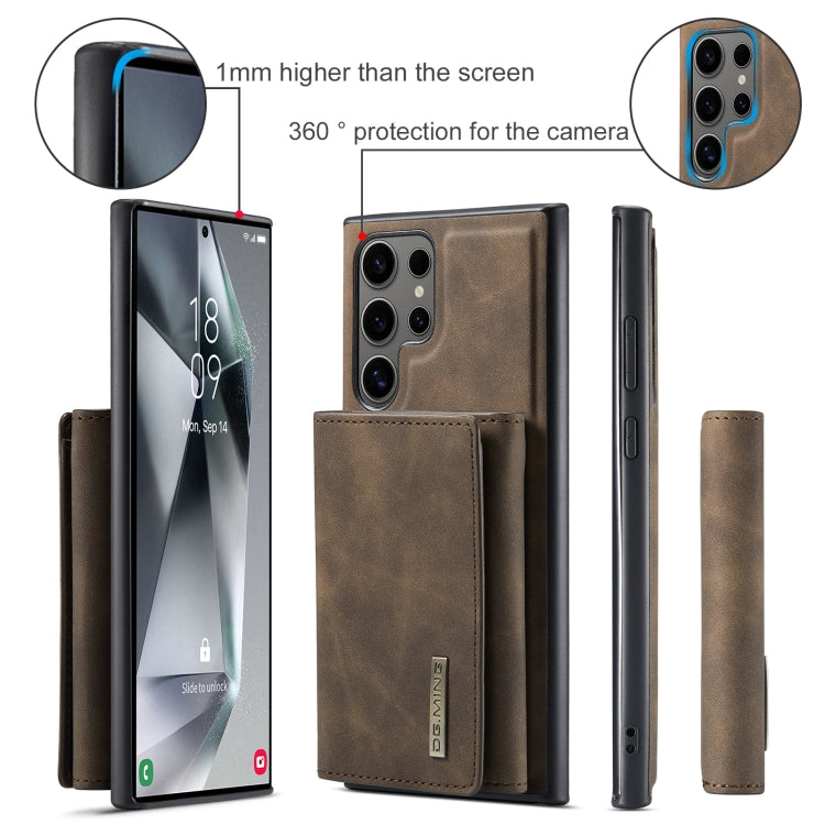 For Samsung Galaxy S24 Ultra 5G DG.MING M1 Series 3-Fold Multi Card Wallet + Magnetic Phone Case(Coffee) - HoMEdemic™ 