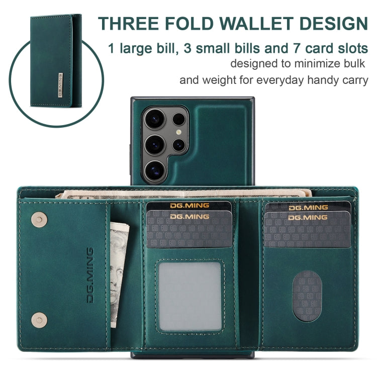 For Samsung Galaxy S24 Ultra 5G DG.MING M1 Series 3-Fold Multi Card Wallet + Magnetic Phone Case(Green) - HoMEdemic™ 