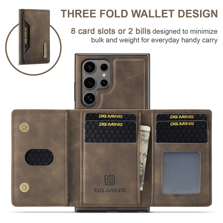 For Samsung Galaxy S24 Ultra 5G DG.MING M2 Series 3-Fold Multi Card Bag + Magnetic Phone Case(Coffee) - HoMEdemic™ 