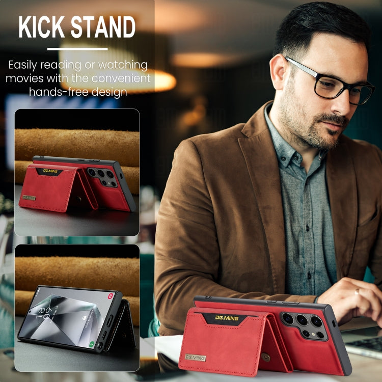 For Samsung Galaxy S24 Ultra 5G DG.MING M2 Series 3-Fold Multi Card Bag + Magnetic Phone Case(Red) - HoMEdemic™ 