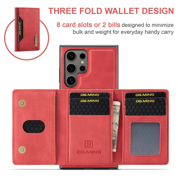 For Samsung Galaxy S24 Ultra 5G DG.MING M2 Series 3-Fold Multi Card Bag + Magnetic Phone Case(Red) - HoMEdemic™ 
