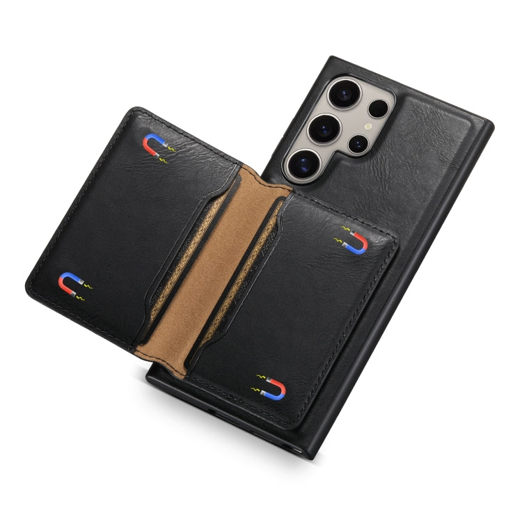 For Samsung Galaxy S24 Ultra 5G Denior Cowhide Texture Leather MagSafe Detachable Wallet Phone Case(Black) - HoMEdemic™ 
