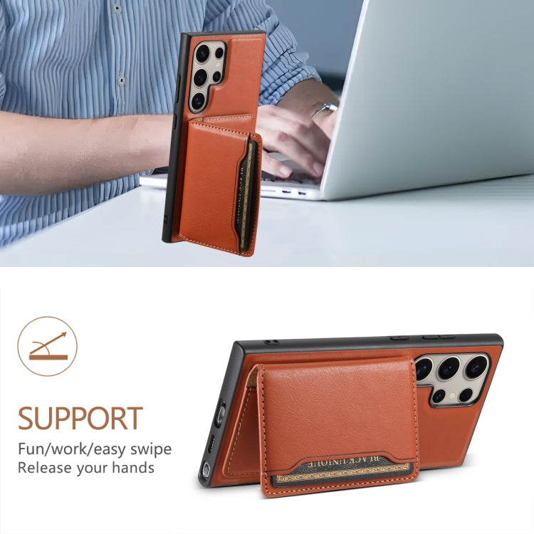For Samsung Galaxy S24 Ultra 5G Denior Cowhide Texture Leather MagSafe Detachable Wallet Phone Case(Brown) - HoMEdemic™ 