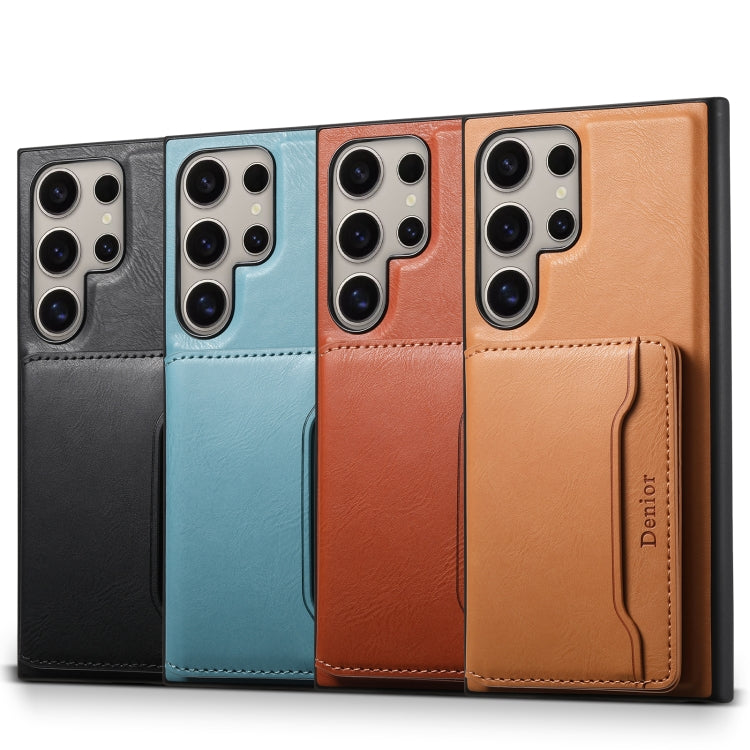 For Samsung Galaxy S24 Ultra 5G Denior Cowhide Texture Leather MagSafe Detachable Wallet Phone Case(Brown) - HoMEdemic™ 