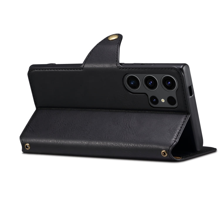 For Samsung Galaxy S24 Ultra 5G Denior Cowhide Texture Wallet Style Leather Phone Case(Black) - HoMEdemic™ 