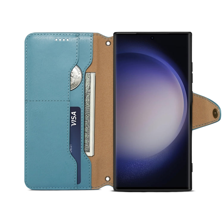 For Samsung Galaxy S24 Ultra 5G Denior Cowhide Texture Wallet Style Leather Phone Case(Blue) - HoMEdemic™ 