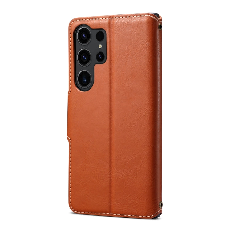 For Samsung Galaxy S24 Ultra 5G Denior Cowhide Texture Wallet Style Leather Phone Case(Brown) - HoMEdemic™ 
