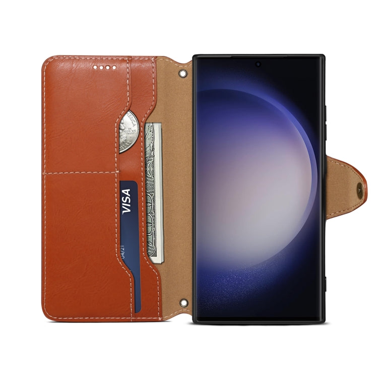 For Samsung Galaxy S24 Ultra 5G Denior Cowhide Texture Wallet Style Leather Phone Case(Brown) - HoMEdemic™ 