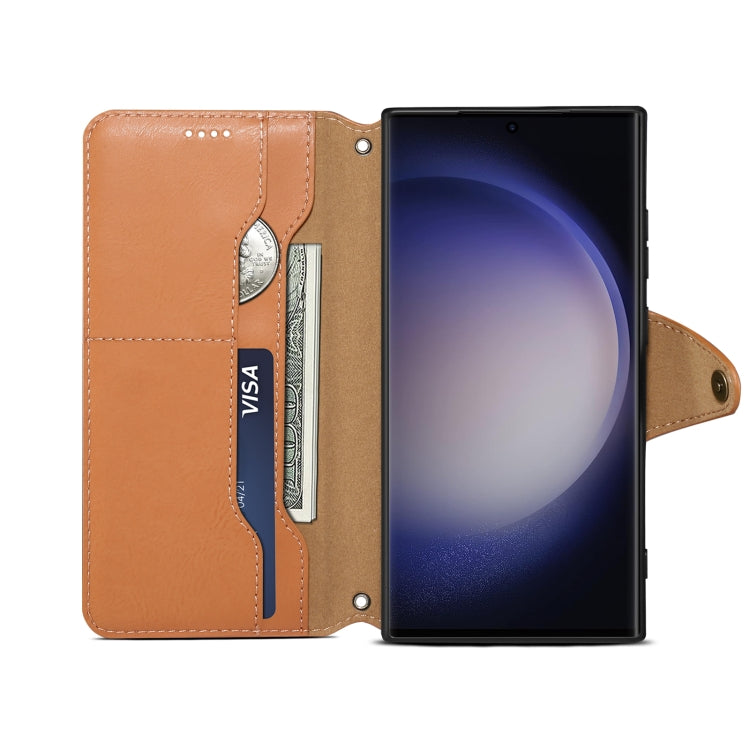 For Samsung Galaxy S24 Ultra 5G Denior Cowhide Texture Wallet Style Leather Phone Case(Khaki) - HoMEdemic™ 