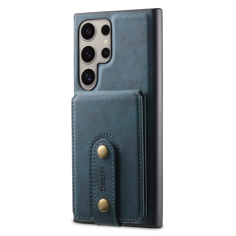 For Samsung Galaxy S24 Ultra 5G Denior D14 NK Retro Pattern MagSafe Magnetic Card Holder Leather Phone Case(Blue) - HoMEdemic™ 
