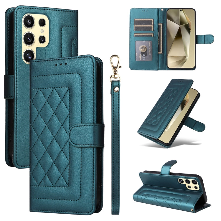 For Samsung Galaxy S24 Ultra 5G Diamond Lattice Leather Flip Phone Case(Green) - HoMEdemic™ 