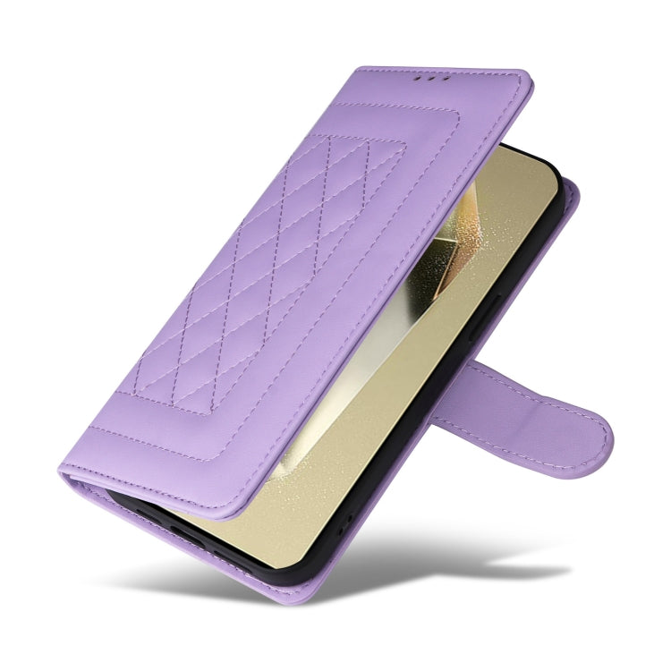For Samsung Galaxy S24 Ultra 5G Diamond Lattice Leather Flip Phone Case(Light Purple) - HoMEdemic™ 