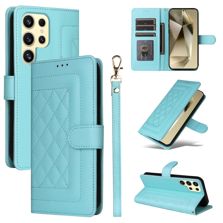 For Samsung Galaxy S24 Ultra 5G Diamond Lattice Leather Flip Phone Case(Mint Green) - HoMEdemic™ 