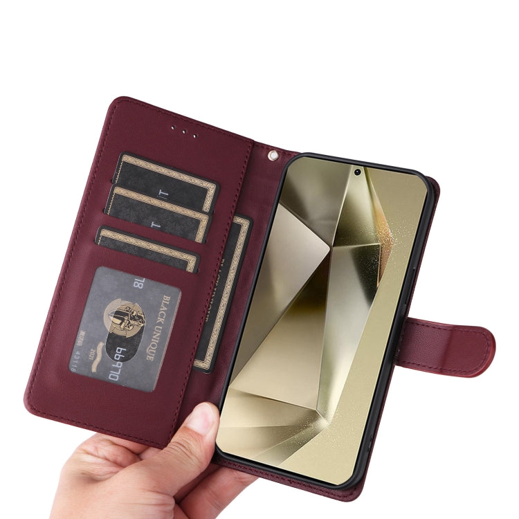 For Samsung Galaxy S24 Ultra 5G Diamond Lattice Leather Flip Phone Case(Wine Red) - HoMEdemic™ 
