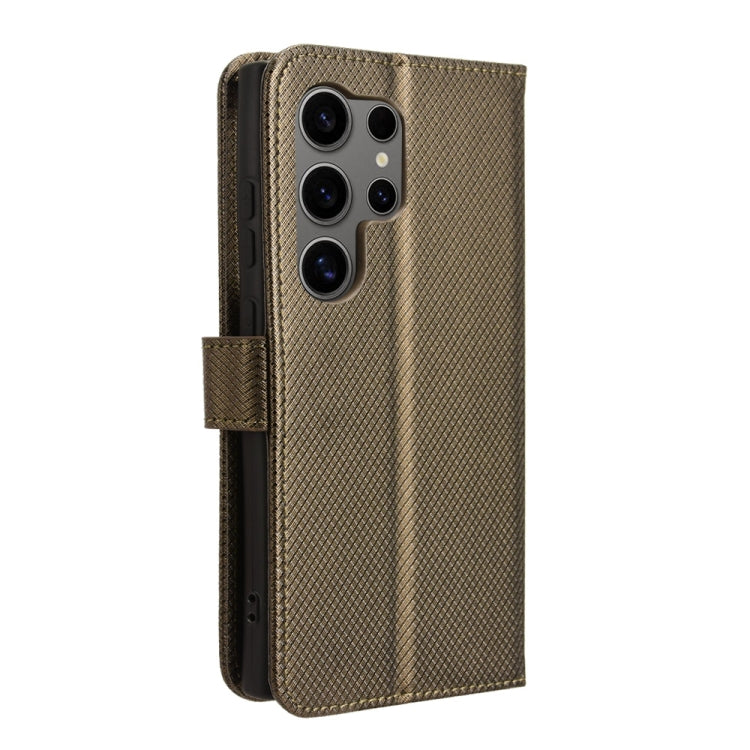 For Samsung Galaxy S24 Ultra 5G Diamond Texture Leather Phone Case(Brown) - HoMEdemic™ 