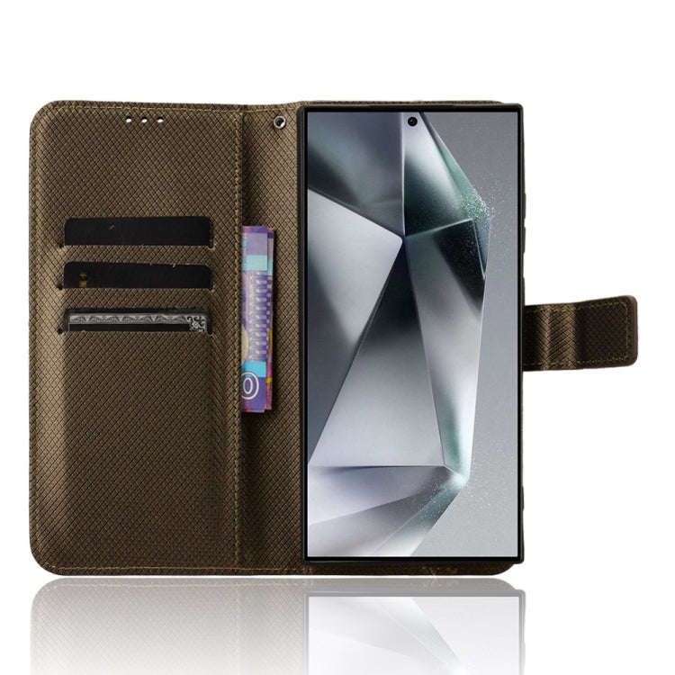 For Samsung Galaxy S24 Ultra 5G Diamond Texture Leather Phone Case(Brown) - HoMEdemic™ 