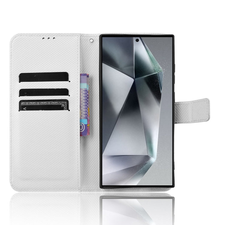 For Samsung Galaxy S24 Ultra 5G Diamond Texture Leather Phone Case(White) - HoMEdemic™ 
