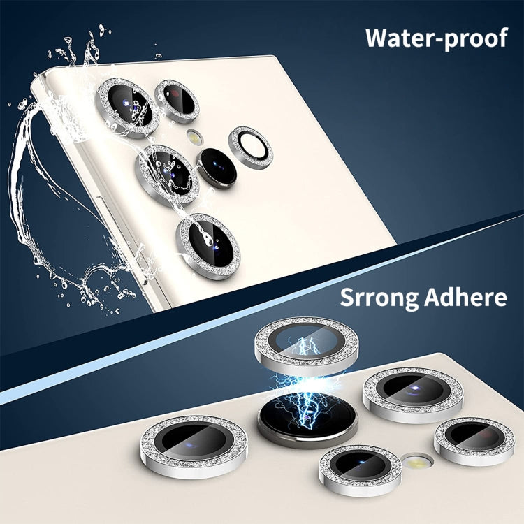 For Samsung Galaxy S24 Ultra 5G ENKAY Hat-Prince 9H Rear Camera Lens Glitter Aluminium Alloy Tempered Glass Film(Silver) - HoMEdemic™ 